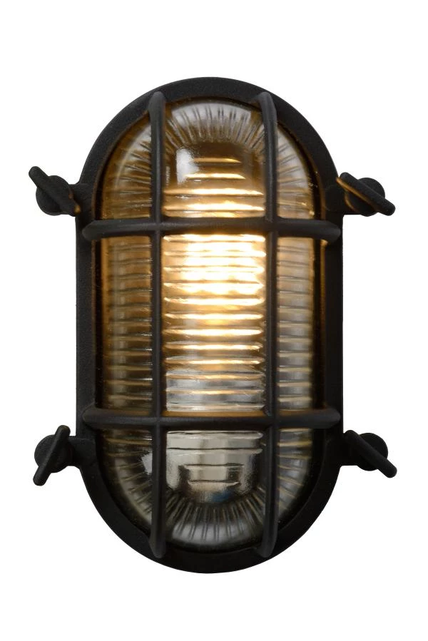 Lucide DUDLEY - Wandlamp Binnen/Buiten - 1xE27 - IP65 - Zwart - detail 1